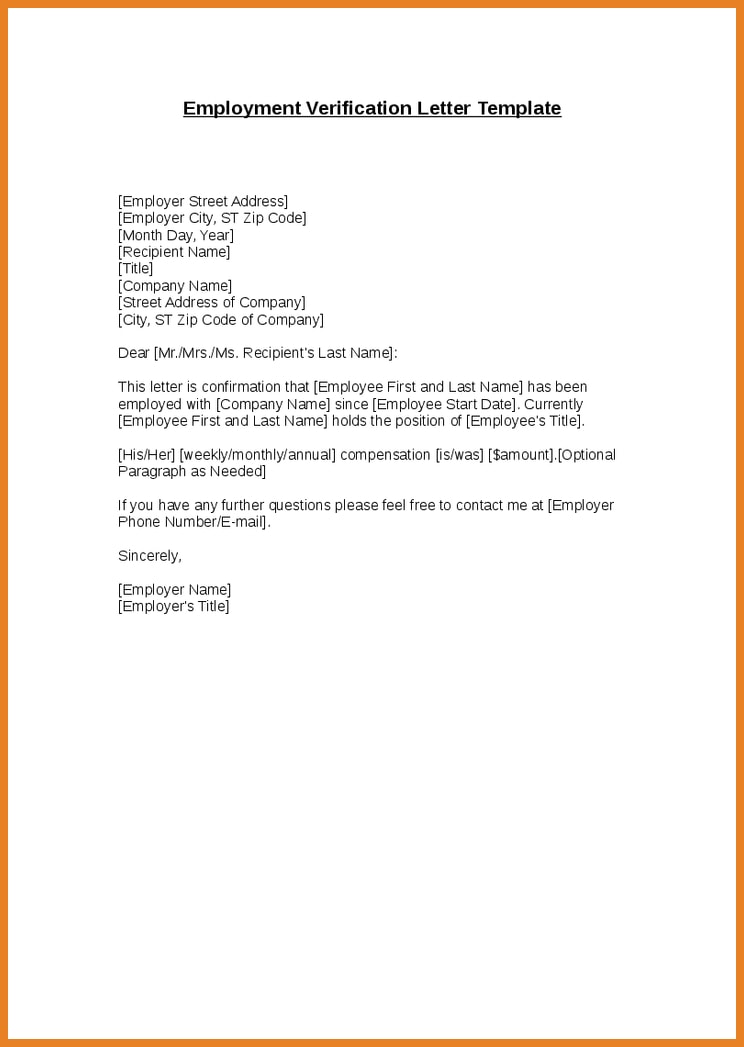 Sample Employment Confirmation Letter From Employer For Your Needs Letter Template Collection