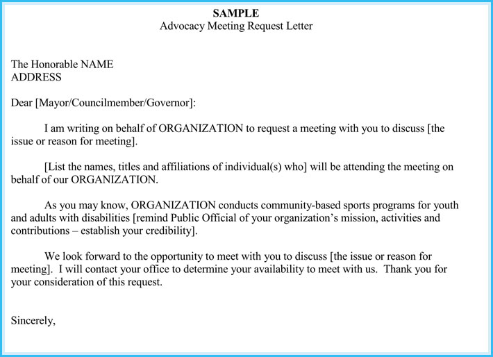 Sample Letter To Schedule A Meeting
