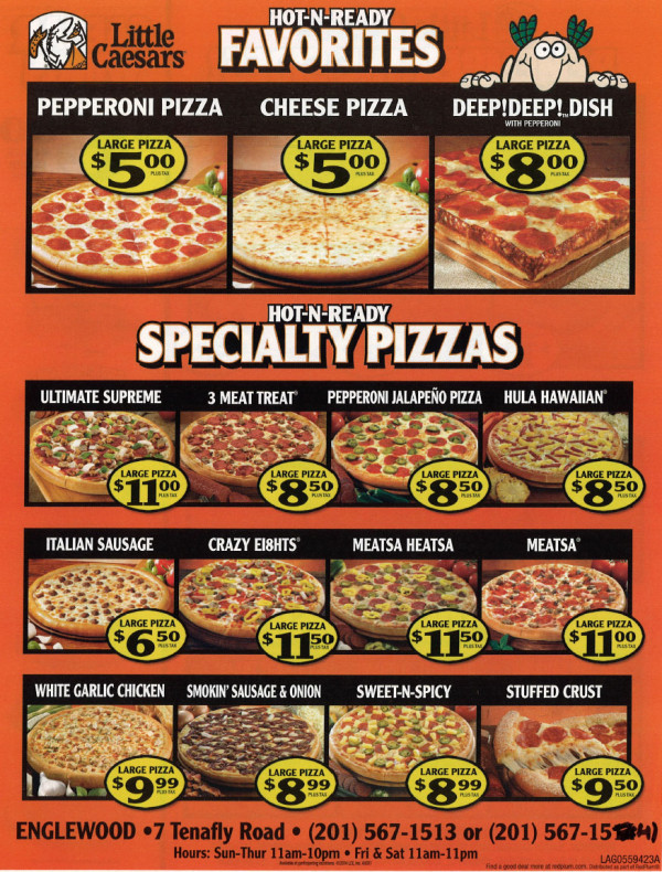 Little Caesars Menus  - Menu Examples, AI Menu Generator