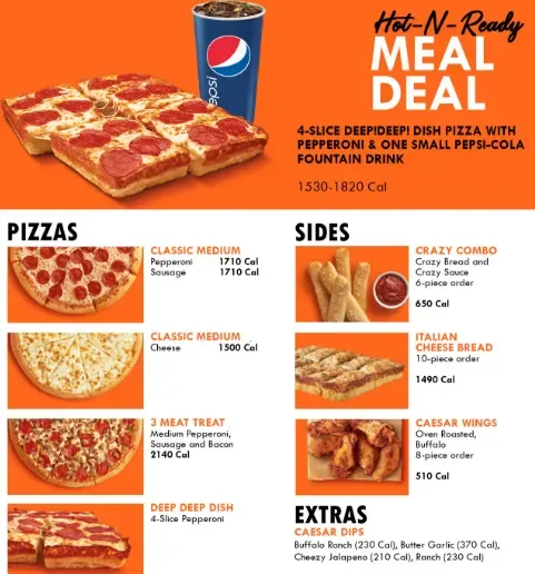 Little Caesars Menus  - Menu Examples, AI Menu Generator