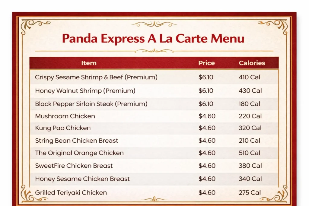 Panda Express Menus  - Menu Examples, AI Menu Generator