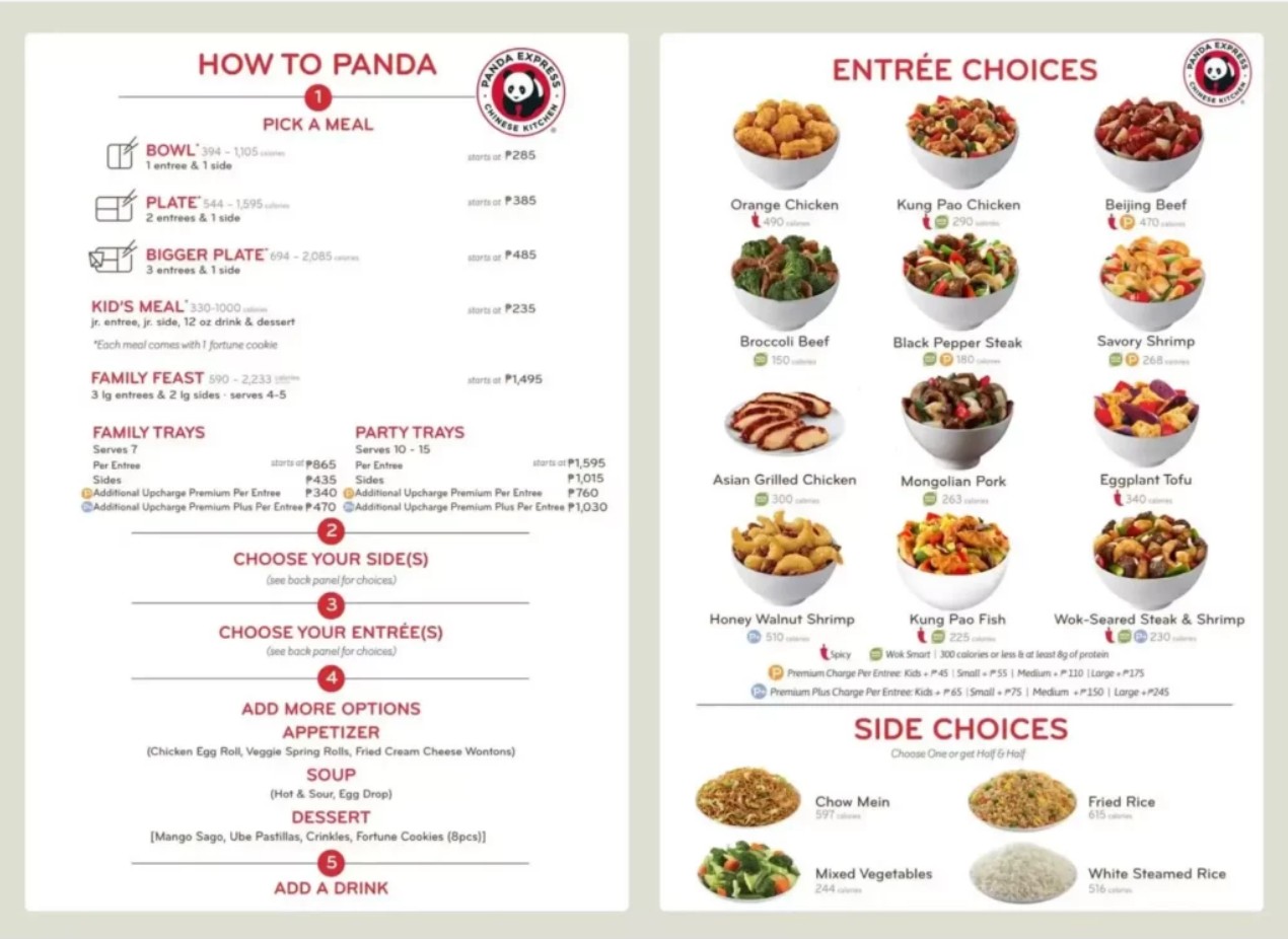 Panda Express Menus  - Menu Examples, AI Menu Generator