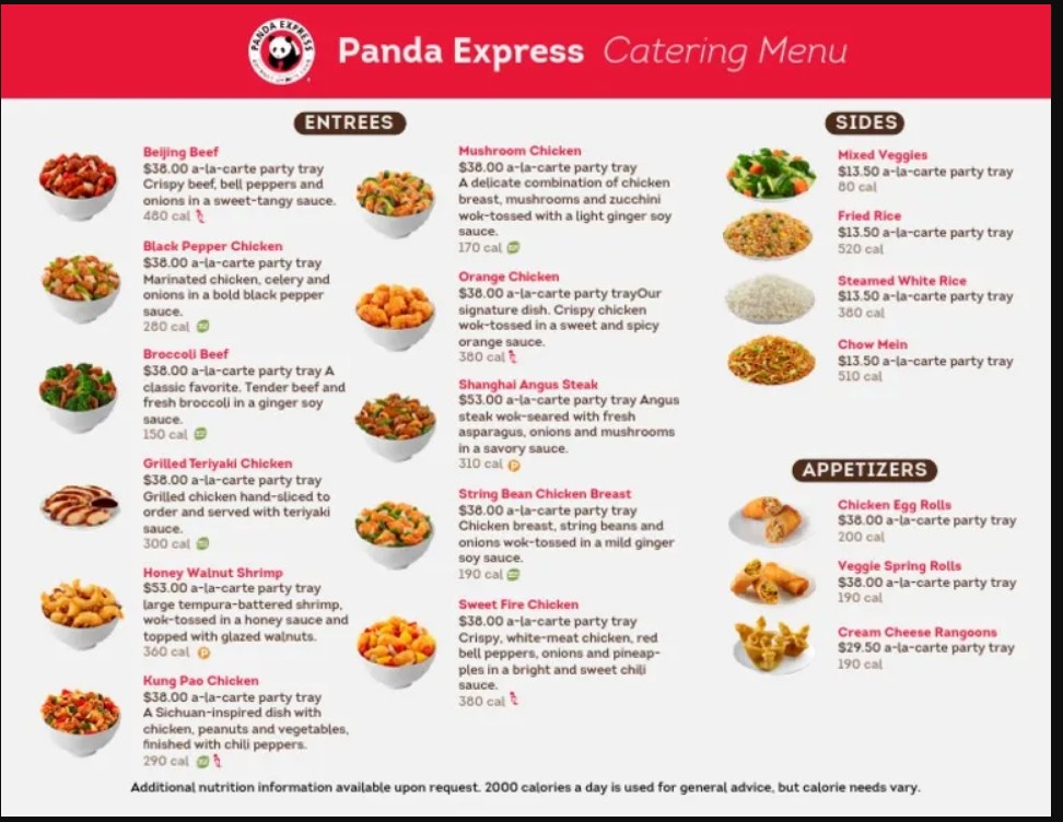 Panda Express Menus  - Menu Examples, AI Menu Generator