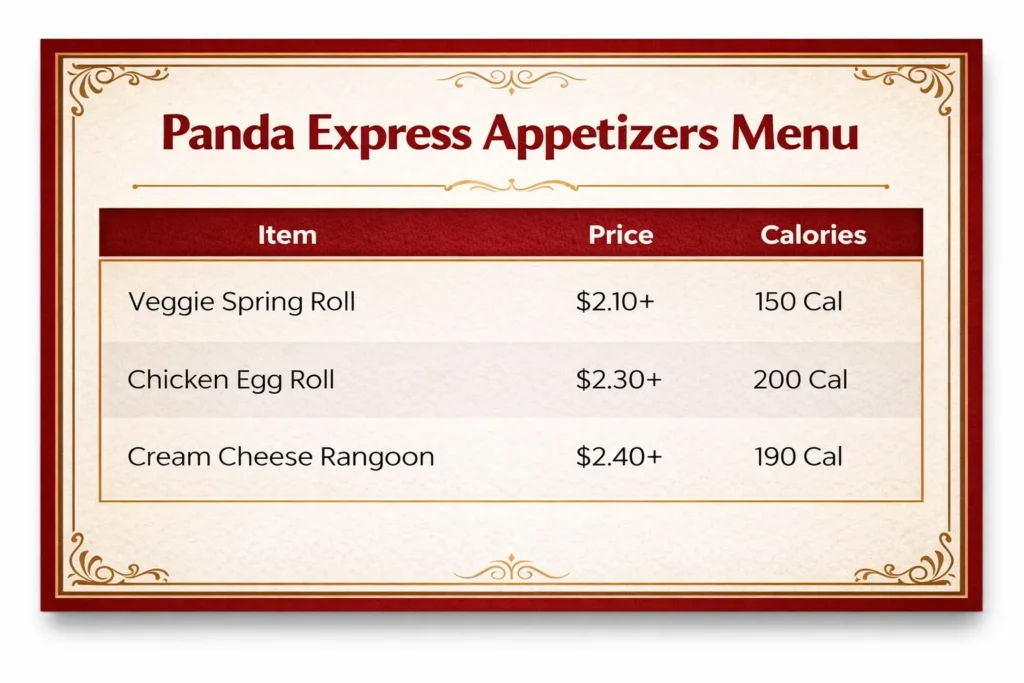 Panda Express Menus  - Menu Examples, AI Menu Generator