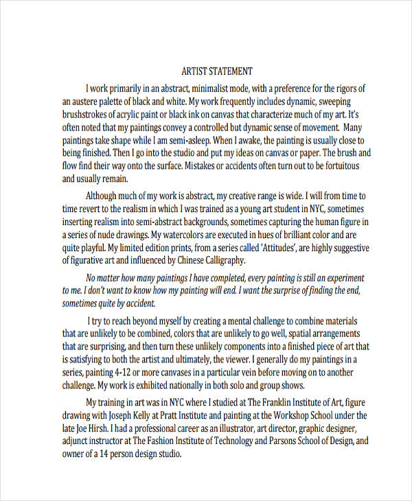 art personal statement template