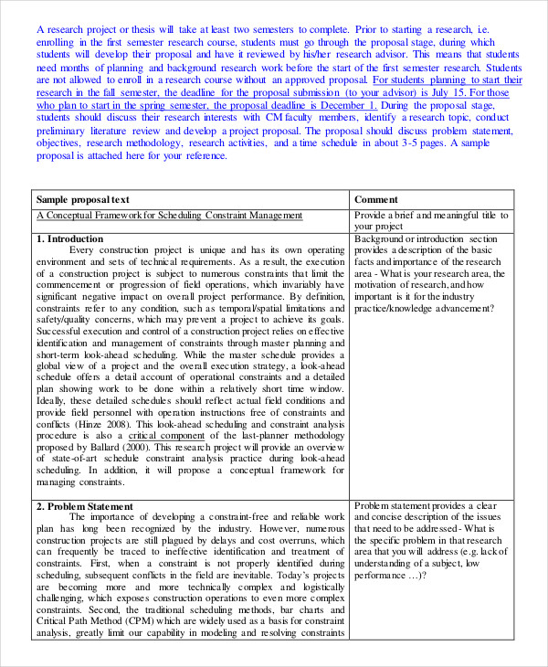 academic research project proposal