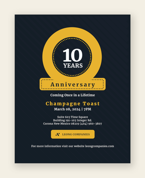 anniversary flyer template