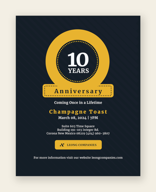 Anniversary Flyer Template