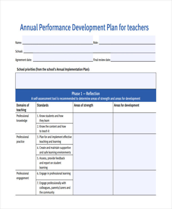 Annual Performance Development Plan