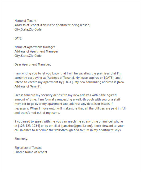 New Apartment Contract Cancellation Letter with Modern Garage