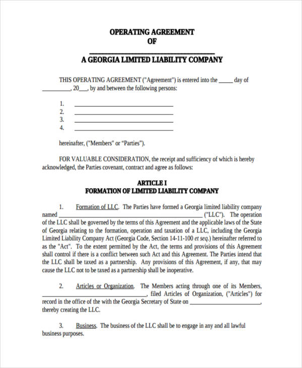 basic partnership operating agreement