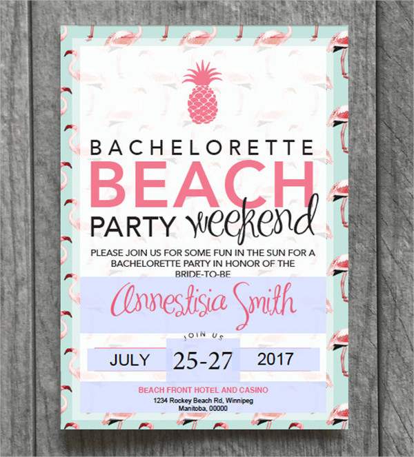 beach bachelorette party invitation