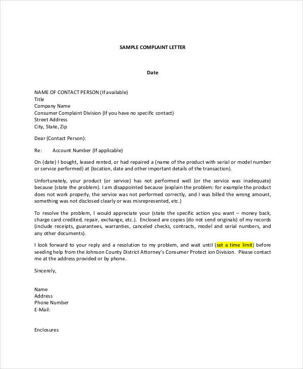 business complaint letter1