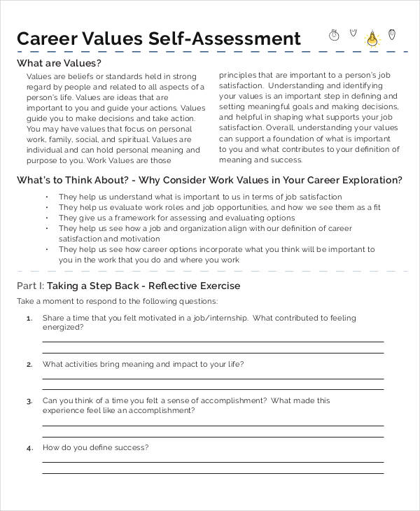 Career Assessment Examples Format Pdf Examples Riset