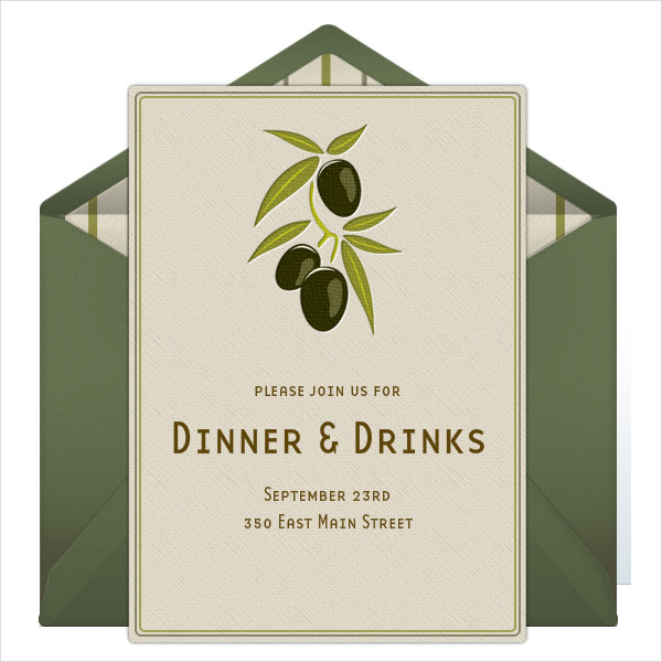 casual dinner party invitation sample