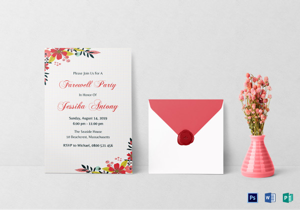 classic farewell party invitation template