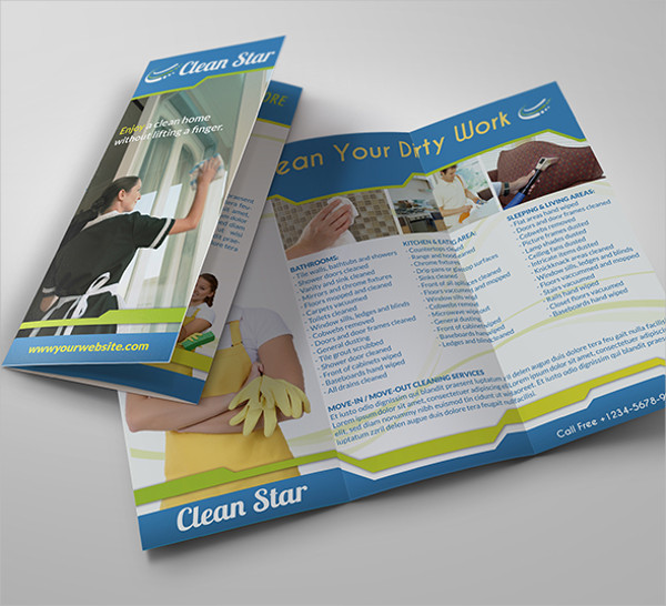 cleaning company tri fold brochure