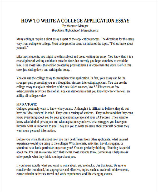 what is a college style essay