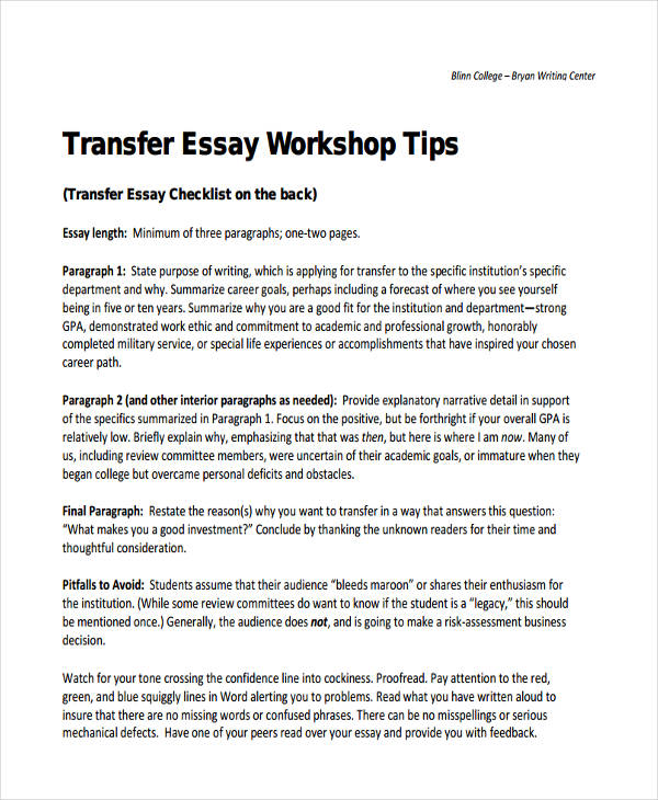 boston college transfer essay