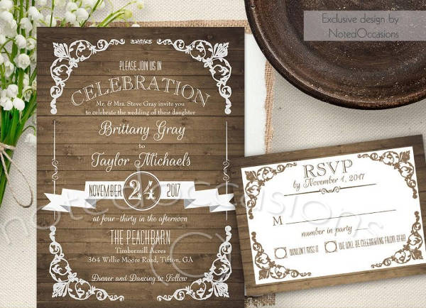 country garden wedding invitation