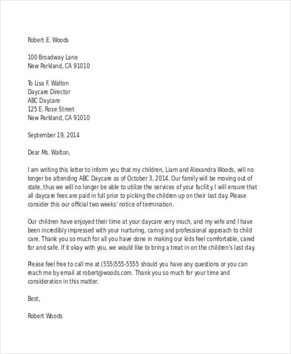 Two Weeks Notice Letter - 21+ Examples, Format, Sample | Examples