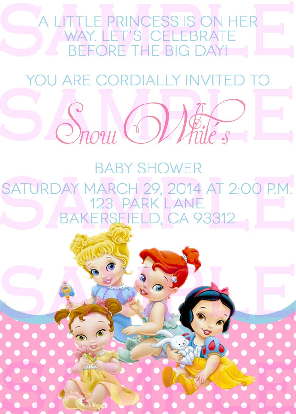 disney princess baby shower invitation