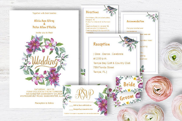 diy blossom wedding invitation
