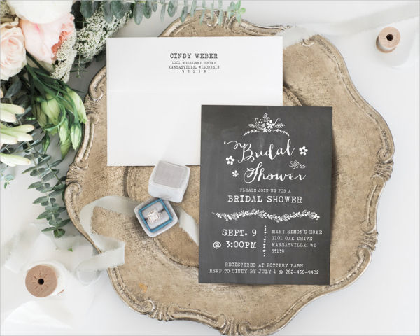 diy chalkboard bridal shower invitation