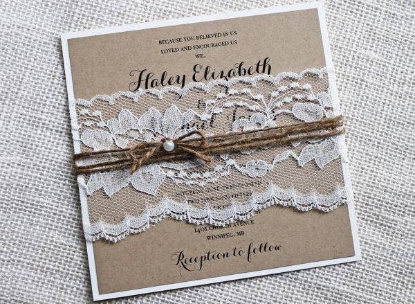 diy lace wedding invitation