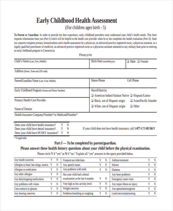 Early Childhood Health Assessment