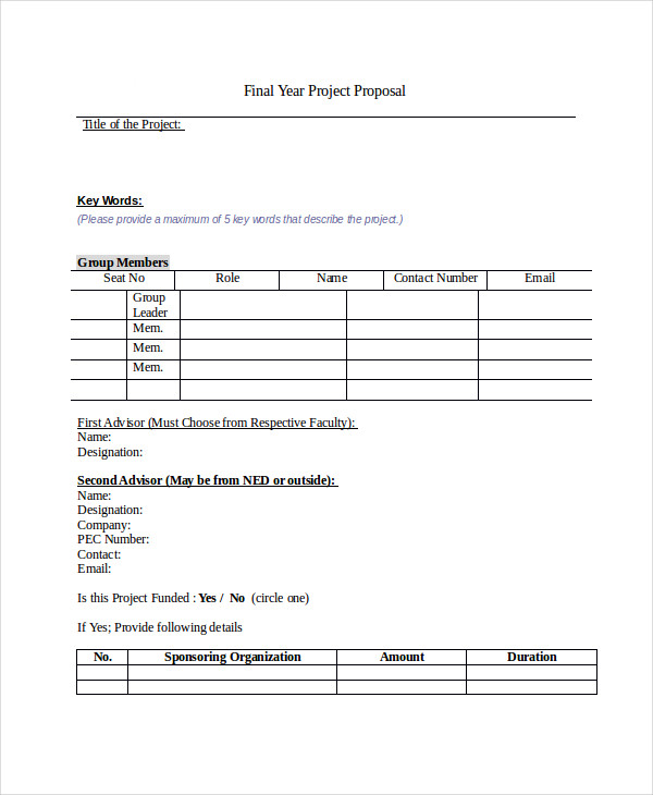 final year project proposal