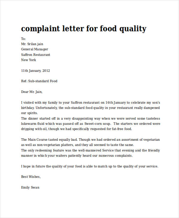 FREE 34+ Complaint Letter Examples & Samples in PDF ...