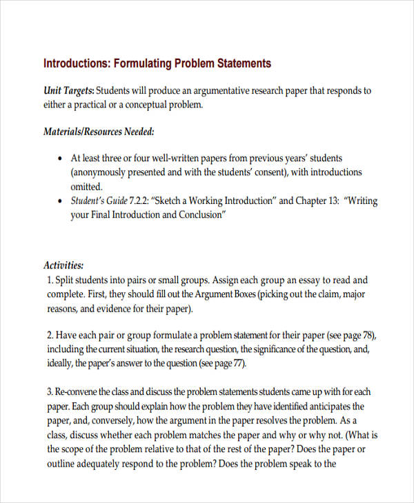 research problem examples for students