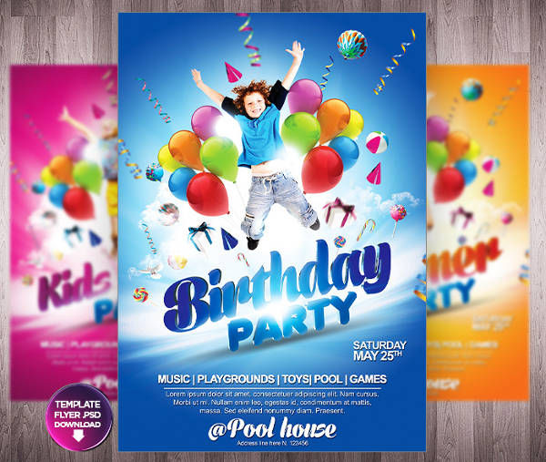 -Free Birthday Party Flyer