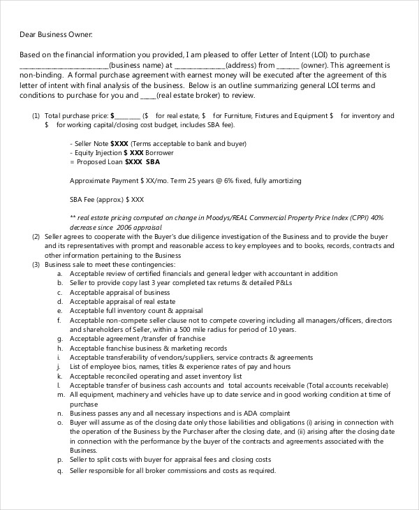free business purchase proposal letter