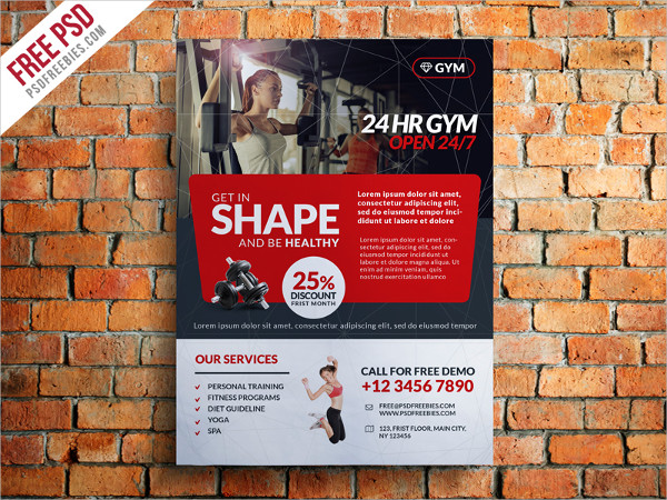 Free Fitness and Gym Flyer in PSD