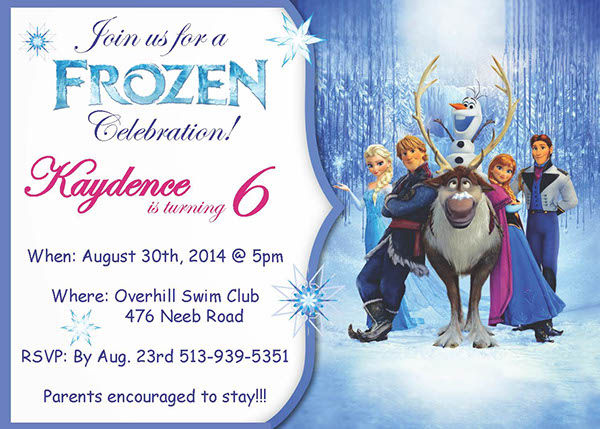 free frozen birthday invitation