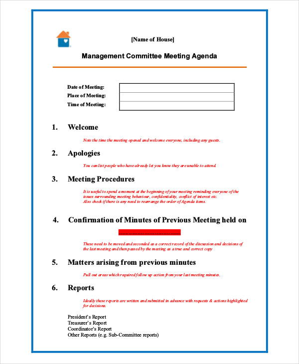free management meeting agenda1