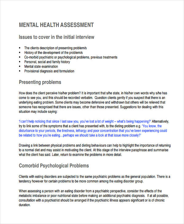 Health Assessment 36 Examples Format Pdf