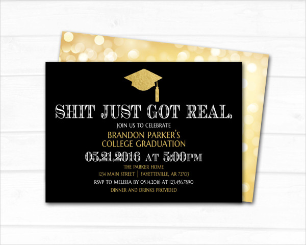 funny high school graduation invitation