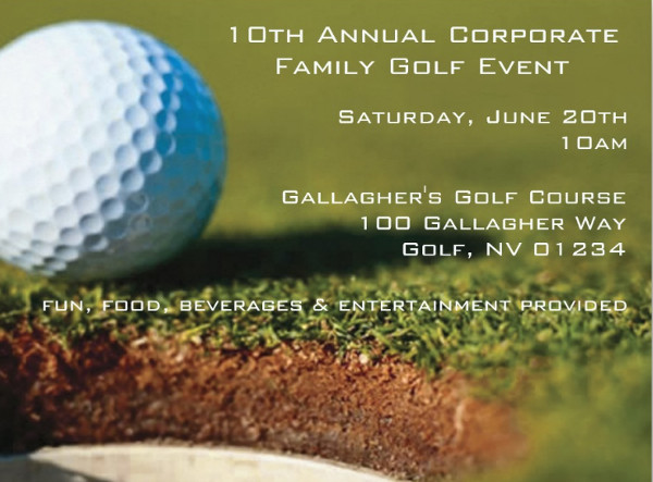 golf event invitation