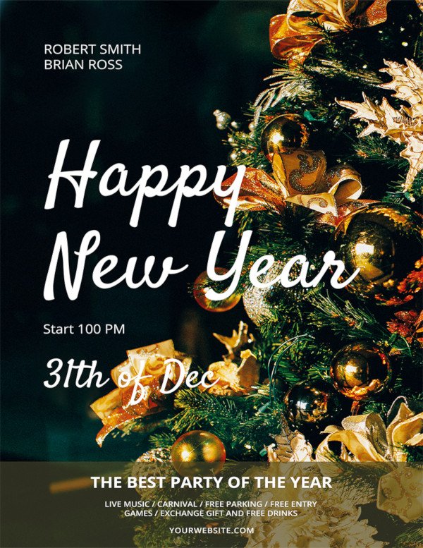 Happy New Year Party Flyer Template