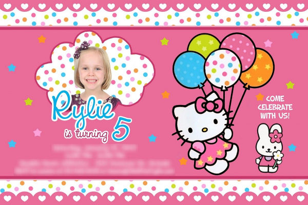 -Hello Kitty Birthday Invitation Card
