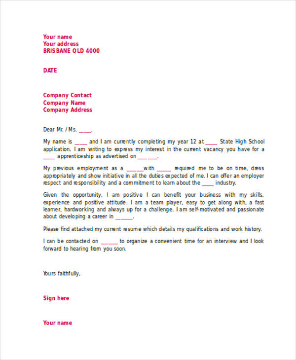 application letter for school documents