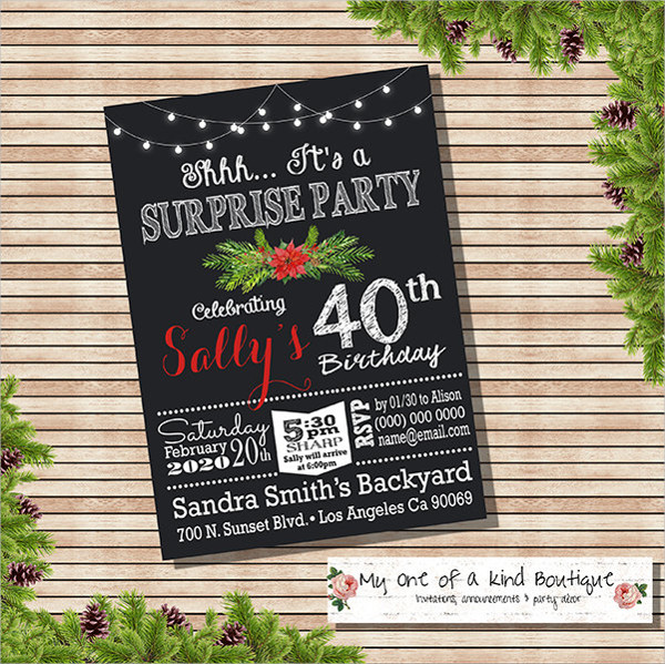 holiday birthday party invitation