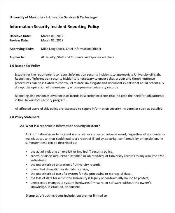 How To Write A Security Incident Report Sample Security Guard 