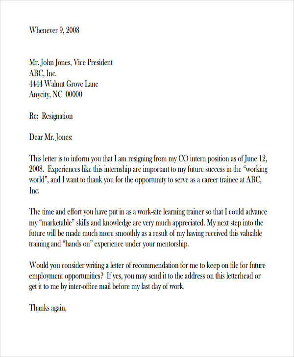 Resignation Letter Sample Due To Stress Account Manager Resume Objective