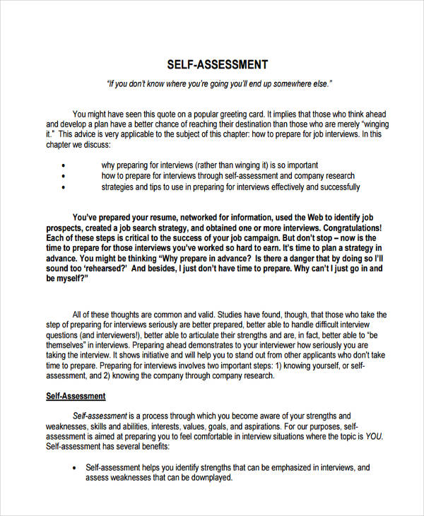 Va Self Assessment Examples Federal Resume