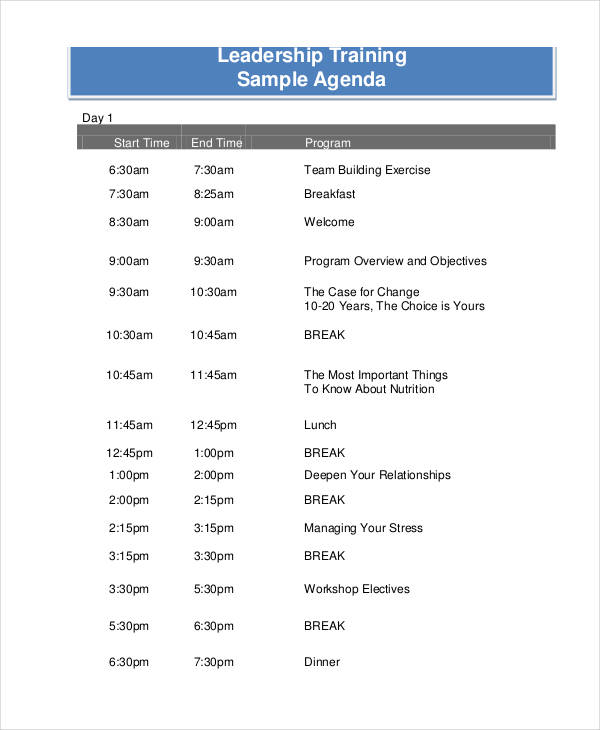 24 Training Agenda Examples To Download 24 Training Agenda Examples To Download