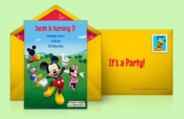 mickey mouse birthday party invitation